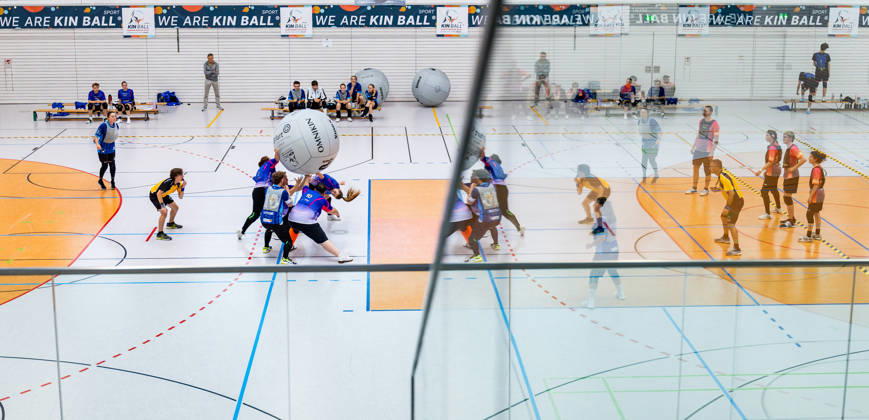26.08.2026, GER, Kinball Kin-Ball, Frauen Maenner, Saison 26, European Cup 2026 International Open Erfurt Die Erfurter Lachse sind in ihrem ersten Spiel des Turniers auf die TSG Dissen sowie dem TSV Bobingen getroffen. 99089 Erfurt Sporthalle Sportanlage Rieths Thüringen Deutschland