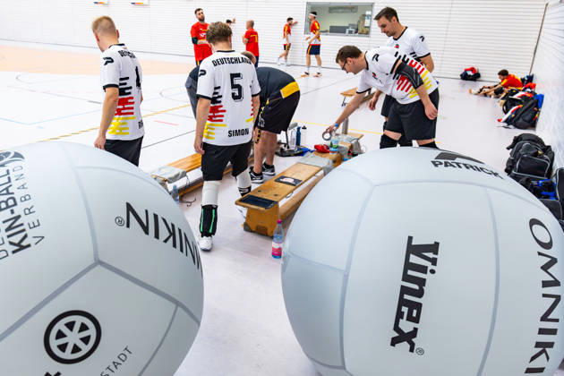 26.08.2026, GER, Kinball Kin-Ball, Frauen Maenner, Saison 26, European Cup 2026 International Open Erfurt Kevin Simon Team Deutschland sind in ihrem ersten Spiel des Turniers auf Spanien sowie dem Switzerland getroffen. 99089 Erfurt Sporthalle Sportanlage Rieths Thüringen Deutschland