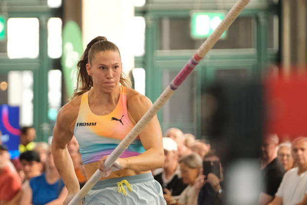 Swiss pole vaulter Angelica Moser during Weltklasse 2026, the Zurich stage of Diamond League held in Zurich Main Station Dübendorf Dürrbach Zürich Schweiz Copyright: xSergioxBrunettix
