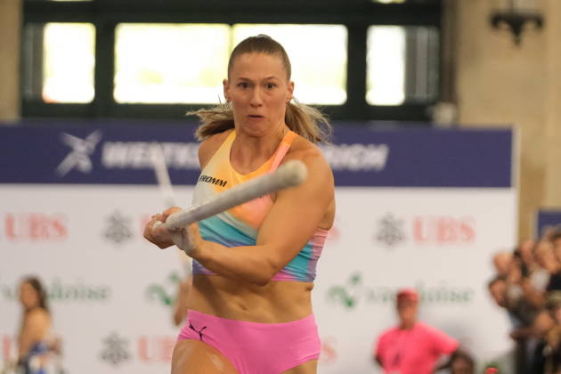 Swiss pole vaulter Angelica Moser during Weltklasse 2026, the Zurich stage of Diamond League held in Zurich Main Station Dübendorf Dürrbach Zürich Schweiz Copyright: xSergioxBrunettix