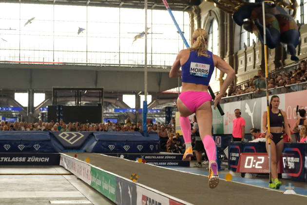 American pole vaulter Sandi Morris during Weltklasse 2026, the Zurich stage of Diamond League held in Zurich Main Station Dübendorf Dürrbach Zürich Schweiz Copyright: xSergioxBrunettix