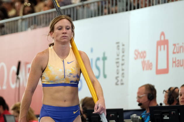 American pole vaulter Emily Grove during Weltklasse 2026, the Zurich stage of Diamond League held in Zurich Main Station Dübendorf Dürrbach Zürich Schweiz Copyright: xSergioxBrunettix