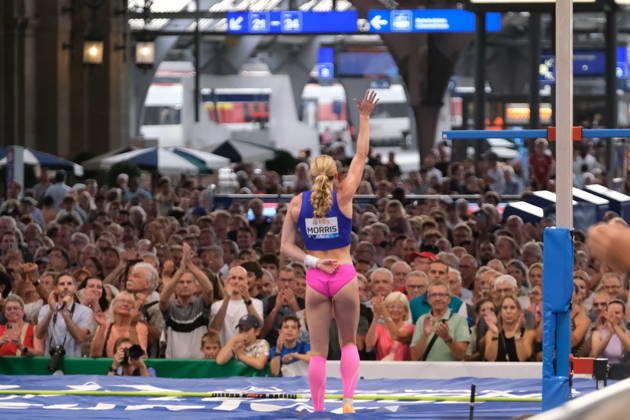 American pole vaulter Sandi Morris during Weltklasse 2026, the Zurich stage of Diamond League held in Zurich Main Station Dübendorf Dürrbach Zürich Schweiz Copyright: xSergioxBrunettix