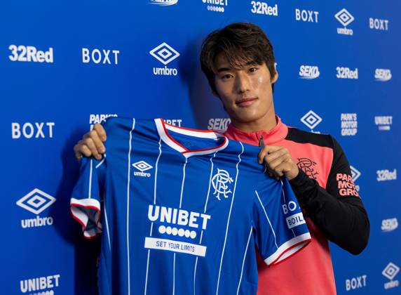 Rangers sign Minsu Kim from Girona on a four year deal. Rangers sign Min Su Kim - The Rangers Training Centre, Glasgow, Lanarkshire, Scotland, UK - 27 Aug 2026Glasgow The Rangers Training Centre Lanarkshire, Scotland United Kingdom EDITORIAL USE ONLY  Copyright: xRangersxFC Shutterstockx 17120243a