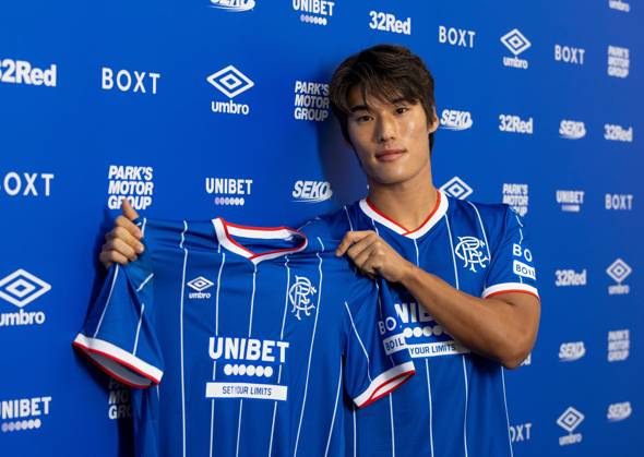 Rangers sign Minsu Kim from Girona on a four year deal. Rangers sign Min Su Kim - The Rangers Training Centre, Glasgow, Lanarkshire, Scotland, UK - 27 Aug 2026Glasgow The Rangers Training Centre Lanarkshire, Scotland United Kingdom EDITORIAL USE ONLY  Copyright: xRangersxFC Shutterstockx 17120243f