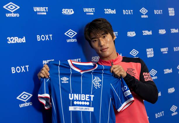 Rangers sign Minsu Kim from Girona on a four year deal. Rangers sign Min Su Kim - The Rangers Training Centre, Glasgow, Lanarkshire, Scotland, UK - 27 Aug 2026Glasgow The Rangers Training Centre Lanarkshire, Scotland United Kingdom EDITORIAL USE ONLY  Copyright: xRangersxFC Shutterstockx 17120243d