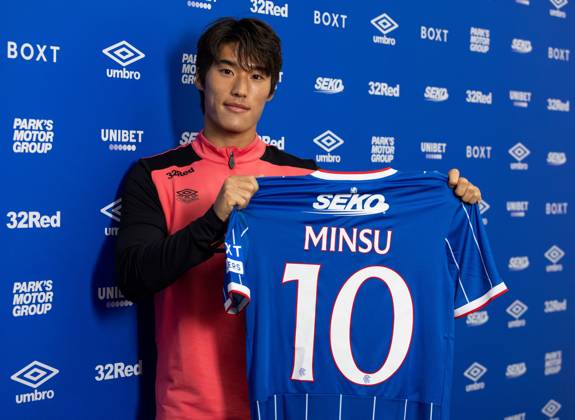 Rangers sign Minsu Kim from Girona on a four year deal. Rangers sign Min Su Kim - The Rangers Training Centre, Glasgow, Lanarkshire, Scotland, UK - 27 Aug 2026Glasgow The Rangers Training Centre Lanarkshire, Scotland United Kingdom EDITORIAL USE ONLY  Copyright: xRangersxFC Shutterstockx 17120243p