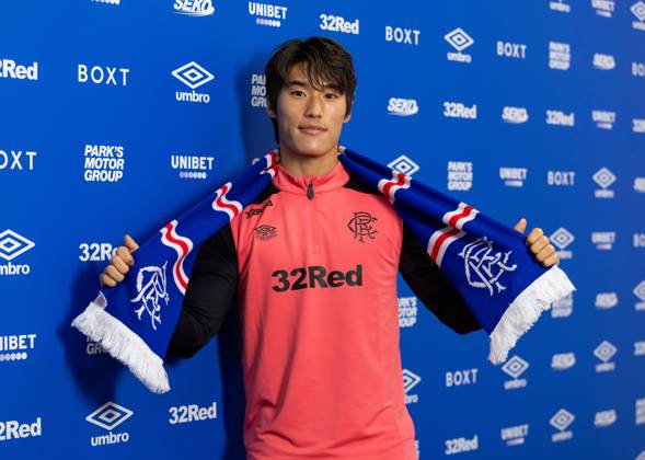 Rangers sign Minsu Kim from Girona on a four year deal. Rangers sign Min Su Kim - The Rangers Training Centre, Glasgow, Lanarkshire, Scotland, UK - 27 Aug 2026Glasgow The Rangers Training Centre Lanarkshire, Scotland United Kingdom EDITORIAL USE ONLY  Copyright: xRangersxFC Shutterstockx 17120243l