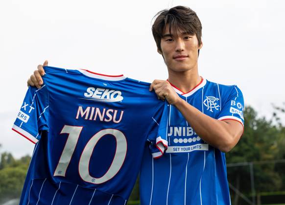 Rangers sign Minsu Kim from Girona on a four year deal. Rangers sign Min Su Kim - The Rangers Training Centre, Glasgow, Lanarkshire, Scotland, UK - 27 Aug 2026Glasgow The Rangers Training Centre Lanarkshire, Scotland United Kingdom EDITORIAL USE ONLY  Copyright: xRangersxFC Shutterstockx 17120243n