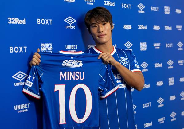 Rangers sign Minsu Kim from Girona on a four year deal. Rangers sign Min Su Kim - The Rangers Training Centre, Glasgow, Lanarkshire, Scotland, UK - 27 Aug 2026Glasgow The Rangers Training Centre Lanarkshire, Scotland United Kingdom EDITORIAL USE ONLY  Copyright: xRangersxFC Shutterstockx 17120243i