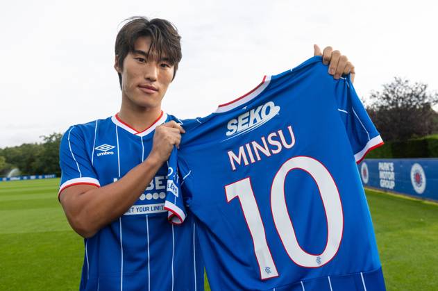 Rangers sign Minsu Kim from Girona on a four year deal. Rangers sign Min Su Kim - The Rangers Training Centre, Glasgow, Lanarkshire, Scotland, UK - 27 Aug 2026Glasgow The Rangers Training Centre Lanarkshire, Scotland United Kingdom EDITORIAL USE ONLY  Copyright: xRangersxFC Shutterstockx 17120243j