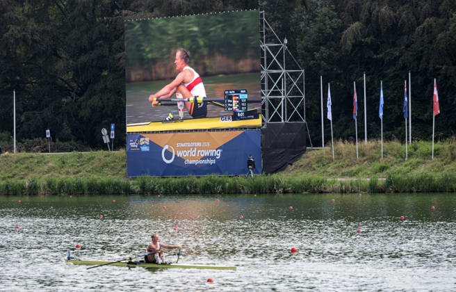 Amsterdam The Netherlands 27th August 2026 2026 World Rowing Championships on the Bosbaan in Amsterdam Lightweight Women s Single Sculls Final B (Final) JOHANNA REICHARDT (GER) watersport,