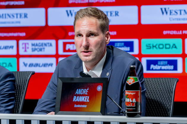 Andre Rankel (Bundestrainer, Deutscher Eishockey Bund DEB) GER, Eishockey, Pressekonferenz, offizielle Vorstellung neuer Bundestrainer Deutscher Eishockey Bund DEB, 27.08.2026 Foto: HMB Media Franz Feiner Copyright: HMBxMedia FranzxFeiner