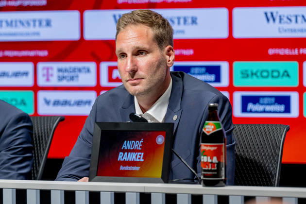 Andre Rankel (Bundestrainer, Deutscher Eishockey Bund DEB) GER, Eishockey, Pressekonferenz, offizielle Vorstellung neuer Bundestrainer Deutscher Eishockey Bund DEB, 27.08.2026 Foto: HMB Media Franz Feiner Copyright: HMBxMedia FranzxFeiner