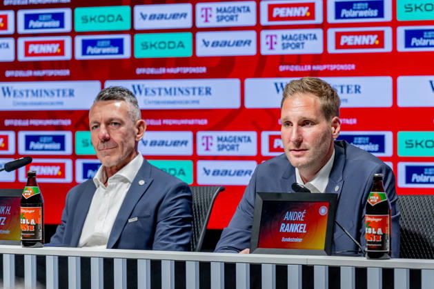 Andre Rankel (Bundestrainer, Deutscher Eishockey Bund DEB) GER, Eishockey, Pressekonferenz, offizielle Vorstellung neuer Bundestrainer Deutscher Eishockey Bund DEB, 27.08.2026 Foto: HMB Media Franz Feiner Copyright: HMBxMedia FranzxFeiner