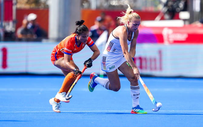 2026-08-27 India v Germany - FIH Hockey World Cup AMSTELVEEN, NETHERLANDS - AUGUST 27: Jette Fleschütz of Germany during the FIH Hockey World Cup match between India and Germany at Wagener Stadion on August 27, 2026 in Amstelveen, Netherlands. Amstelveen Wagener Stadion Netherlands Content not available for redistribution in The Netherlands directly or indirectly through any third parties. Copyright: xAndrexWeeningx