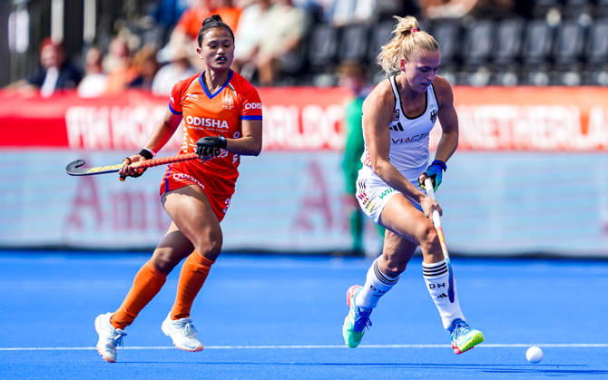 2026-08-27 India v Germany - FIH Hockey World Cup AMSTELVEEN, NETHERLANDS - AUGUST 27: Jette Fleschütz of Germany during the FIH Hockey World Cup match between India and Germany at Wagener Stadion on August 27, 2026 in Amstelveen, Netherlands. Amstelveen Wagener Stadion Netherlands Content not available for redistribution in The Netherlands directly or indirectly through any third parties. Copyright: xAndrexWeeningx