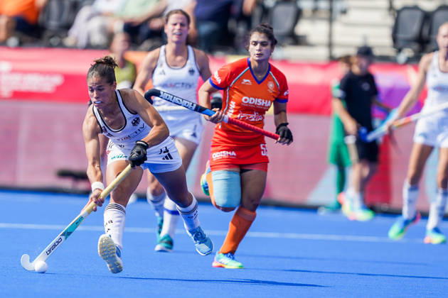 2026-08-27 India v Germany - FIH Hockey World Cup AMSTELVEEN, NETHERLANDS - AUGUST 27: Lucina von der Heyde of Germany during the FIH Hockey World Cup match between India and Germany at Wagener Stadion on August 27, 2026 in Amstelveen, Netherlands. Amstelveen Wagener Stadion Netherlands Content not available for redistribution in The Netherlands directly or indirectly through any third parties. Copyright: xAndrexWeeningx