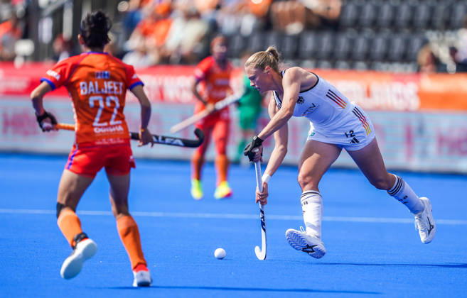 2026-08-27 India v Germany - FIH Hockey World Cup AMSTELVEEN, NETHERLANDS - AUGUST 27: Ines Wanner of Germany during the FIH Hockey World Cup match between India and Germany at Wagener Stadion on August 27, 2026 in Amstelveen, Netherlands. Amstelveen Wagener Stadion Netherlands Content not available for redistribution in The Netherlands directly or indirectly through any third parties. Copyright: xAndrexWeeningx