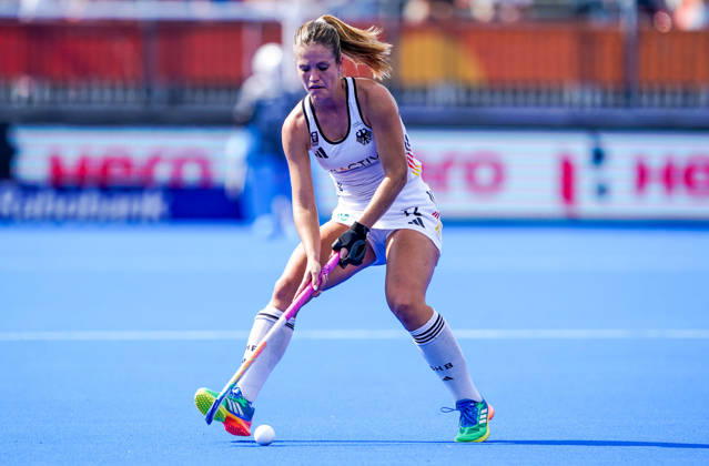 2026-08-27 India v Germany - FIH Hockey World Cup AMSTELVEEN, NETHERLANDS - AUGUST 27: Sonja Zimmermann of Germany during the FIH Hockey World Cup match between India and Germany at Wagener Stadion on August 27, 2026 in Amstelveen, Netherlands. Amstelveen Wagener Stadion Netherlands Content not available for redistribution in The Netherlands directly or indirectly through any third parties. Copyright: xAndrexWeeningx