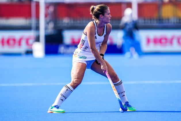 2026-08-27 India v Germany - FIH Hockey World Cup AMSTELVEEN, NETHERLANDS - AUGUST 27: Sonja Zimmermann of Germany during the FIH Hockey World Cup match between India and Germany at Wagener Stadion on August 27, 2026 in Amstelveen, Netherlands. Amstelveen Wagener Stadion Netherlands Content not available for redistribution in The Netherlands directly or indirectly through any third parties. Copyright: xAndrexWeeningx