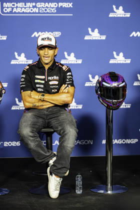 August 27, 2026, Alcaniz, Aragon, Spain: Jorge Martin of the Aprilia Racing Team during an interview at the Michelin Grand Prix of Aragon on August 27, 2026, in Aragon, Spain. MOTOGP 2026: Michelin Grand Prix Of Aragon  - ZUMAr200 20260827_zsp_r200_012 Copyright: xNunoxReisinhox