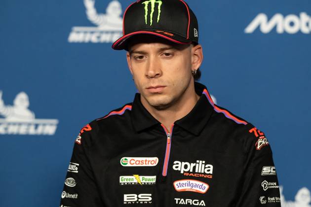 RECORD DATE NOT STATED MotoGP, 13th round of the World Championship, WM, Weltmeisterschaft in Aragon. Aragon (Spain), 27 08 2026 - Marco Bezzecchi (72), Aprilia Racing rider, during the press conference, PK, Pressekonferenz for the 13th round of the MotoGP World Championship, Aragon Grand Prix, Motorland Spain Aragao Spain Copyright: xJoaquimxGalantex