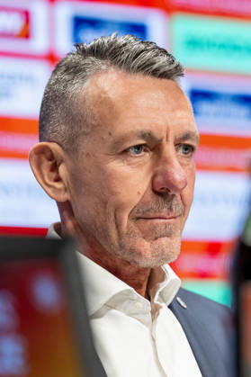 Frank Lutz (Vorstandsvorsitzender, Deutscher Eishockey Bund DEB) Portrait Portraet GER, Eishockey, Pressekonferenz, offizielle Vorstellung neuer Bundestrainer Deutscher Eishockey Bund DEB, 27.08.2026 Foto: HMB Media Franz Feiner Copyright: HMBxMedia FranzxFeiner