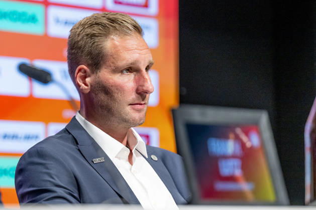 Andre Rankel (Bundestrainer, Deutscher Eishockey Bund DEB) GER, Eishockey, Pressekonferenz, offizielle Vorstellung neuer Bundestrainer Deutscher Eishockey Bund DEB, 27.08.2026 Foto: HMB Media Franz Feiner Copyright: HMBxMedia FranzxFeiner