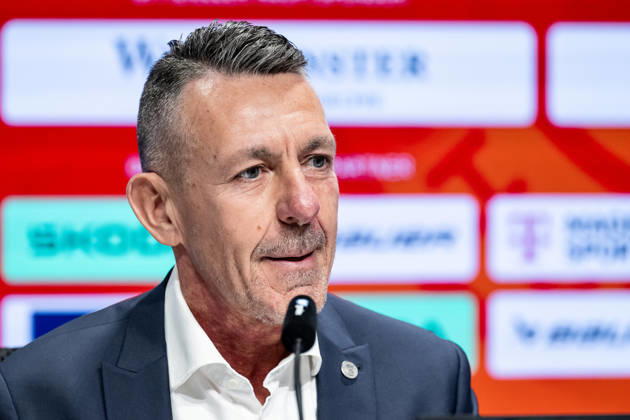 Frank Lutz (Vorstandsvorsitzender, Deutscher Eishockey Bund DEB) Portrait Portraet GER, Eishockey, Pressekonferenz, offizielle Vorstellung neuer Bundestrainer Deutscher Eishockey Bund DEB, 27.08.2026 Foto: HMB Media Franz Feiner Copyright: HMBxMedia FranzxFeiner