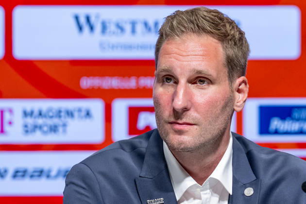 Andre Rankel (Bundestrainer, Deutscher Eishockey Bund DEB) Portrait Portraet GER, Eishockey, Pressekonferenz, offizielle Vorstellung neuer Bundestrainer Deutscher Eishockey Bund DEB, 27.08.2026 Foto: HMB Media Franz Feiner Copyright: HMBxMedia FranzxFeiner