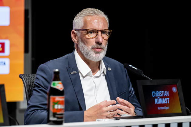 Christian Künast (Vorstand Deutscher Eishockey Bund DEB) GER, Eishockey, Pressekonferenz, offizielle Vorstellung neuer Bundestrainer Deutscher Eishockey Bund DEB, 27.08.2026 Foto: HMB Media Franz Feiner Copyright: HMBxMedia FranzxFeiner