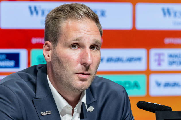 Andre Rankel (Bundestrainer, Deutscher Eishockey Bund DEB) Portrait Portraet GER, Eishockey, Pressekonferenz, offizielle Vorstellung neuer Bundestrainer Deutscher Eishockey Bund DEB, 27.08.2026 Foto: HMB Media Franz Feiner Copyright: HMBxMedia FranzxFeiner