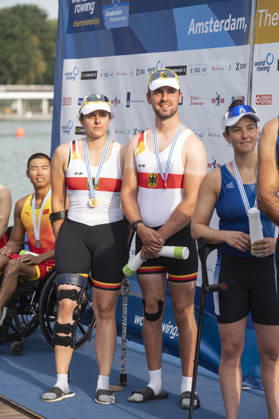 Amsterdam The Netherlands 27th August 2026 2026 World Rowing Championships on the Bosbaan in Amsterdam PR2 Mixed Double Sculls Final A (Final) B Jasmina Bier S Paul Umbach (GER) win gold watersport,