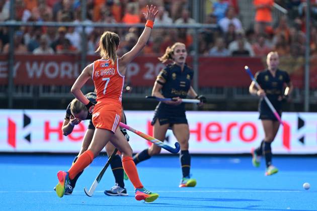 Belgium s Charlotte Englebert pictured in action during a Field hockey, Feldhockey game between Belgian national team, Nationalteam Red Panthers and Netherlands, at the women s 2026 Hockey World Cup, on Thursday 27 August 2026 in Amsterdam. The 2026 edition of the Hockey World Cup takes place in Belgium and The Netherlands from August 15 to August 30. DIRKxWAEM  x184500379x