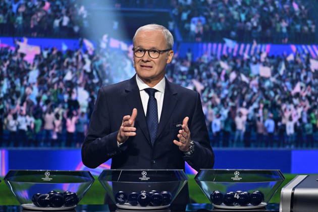 UEFA Champions League 2026 27 league phase draw in Monaco MONACO - AUGUST 27: UEFA Deputy General Secretary Giorgio Marchetti speaks during the draw ceremony for the league phase of the 2026-2027 UEFA Champions League football tournament at the Grimaldi Forum in the Principality of Monaco on August 27, 2026. Mustafa Yalcin Anadolu Monaco Monaco. Editorial use only. Please get in touch for any other usage. Copyright: x2026xAnadoluxMustafaxYalcinx