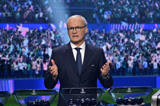 UEFA Champions League 2026 27 league phase draw in Monaco MONACO - AUGUST 27: UEFA Deputy General Secretary Giorgio Marchetti speaks during the draw ceremony for the league phase of the 2026-2027 UEFA Champions League football tournament at the Grimaldi Forum in the Principality of Monaco on August 27, 2026. Mustafa Yalcin Anadolu Monaco Monaco. Editorial use only. Please get in touch for any other usage. Copyright: x2026xAnadoluxMustafaxYalcinx