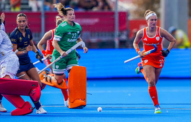 2026-08-27 Netherlands v Belgium - FIH Hockey World Cup AMSTELVEEN, NETHERLANDS - AUGUST 27: Pien Dicke of Netherlands during the FIH Hockey World Cup match between Netherlands and Belgium at Wagener Stadion on August 27, 2026 in Amstelveen, Netherlands. Amstelveen Wagener Stadion Netherlands Content not available for redistribution in The Netherlands directly or indirectly through any third parties. Copyright: xAndrexWeeningx