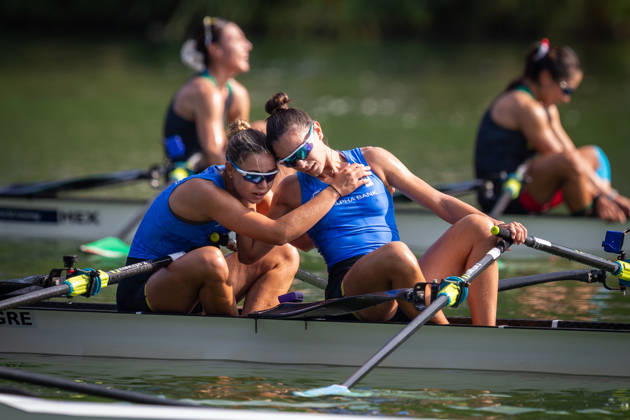 RECORD DATE NOT STATED 27th August 2026; Bosbaan, Amsterdam, Holland, Netherlands; 2026 World Rowing Championships, Day Four; Final A; Greece Lightweight Womens Double Sculls (LW2x) with Paschalina Mouratidou and Gavriela Lioliou silver medallists AnthonyxBenoit