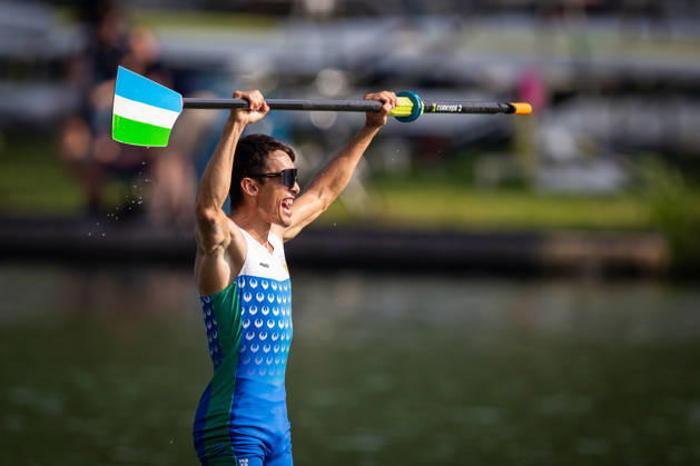RECORD DATE NOT STATED 27th August 2026; Bosbaan, Amsterdam, Holland, Netherlands; 2026 World Rowing Championships, Day Four; Final A; Uzbekistan Lightweight Mens Double Sculls (LM2x) with Sobirjon Safaroliyev gold medallist AnthonyxBenoit
