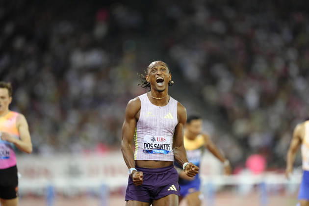 Zürich, Switzerland - August 27: Alison dos Santos (BRA) with a new world record competes in the 400m Hurdles Men during the Wanda Diamond League Weltklasse Zürich at Stadion Letzigrund on August 27, 2026 in Zürich, Switzerland. Copyright: xKjetilxWaberx xSPPx Sportspressphoto_SPR217218