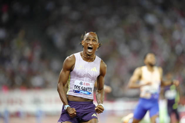 Zürich, Switzerland - August 27: Alison dos Santos (BRA) with a new world record competes in the 400m Hurdles Men during the Wanda Diamond League Weltklasse Zürich at Stadion Letzigrund on August 27, 2026 in Zürich, Switzerland. Copyright: xKjetilxWaberx xSPPx Sportspressphoto_SPR217219
