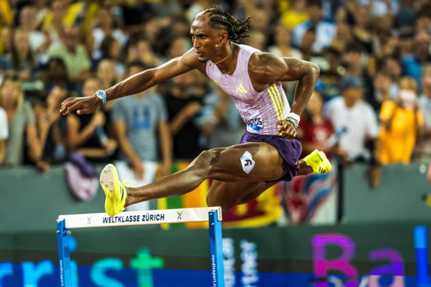 ZÜRICH, SWITZERLAND - AUGUST 27: Alison Dos Santos of Brazil (BRA) competes in the 400 m hurdles at Diamond League: Weltklasse Zürich on August 27, 2026 in the Stadion Letzigrund, Zürich, Switzerland. Copyright: xUlfxSchillerx