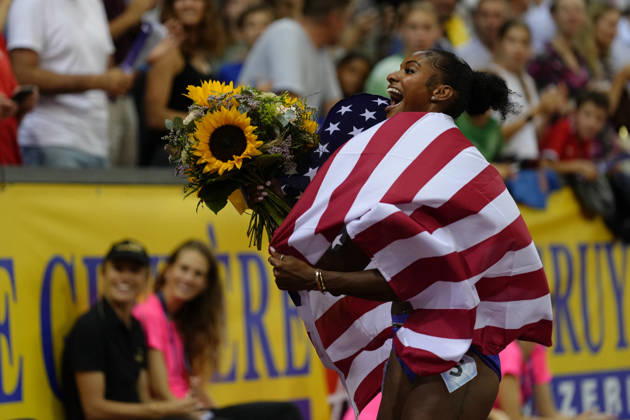 Zürich, Switzerland - August 27: Masai Russell (USA) run for a new world record in the 100m Hurdles Women during the Wanda Diamond League Weltklasse Zürich at Stadion Letzigrund on August 27, 2026 in Zürich, Switzerland. Copyright: xKjetilxWaberx xSPPx Sportspressphoto_SPR217283