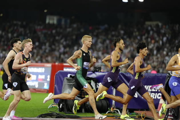 Zürich, Switzerland - August 27: Robert Farken (GER), Azeddine Habz (FRA), Vincent Ciattei (USA), Ethan Strand (USA) and Anass Essayi (MAR) compete in the 1500m Men during the Wanda Diamond League Weltklasse Zürich at Stadion Letzigrund on August 27, 2026 in Zürich, Switzerland. Copyright: xKjetilxWaberx xSPPx Sportspressphoto_SPR217288