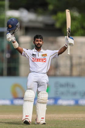 IND vs SL, 2nd Test, Day 5 Colombo Sri Lanka , Aug 27 (ANI): Sri Lanka s Sonal Dinusha celebrates his century on day 5 of the 2nd Test match against India, at Sinhalese Sports Club ground in Colombo on Thursday. Colombo Sri Lanka Copyright: xANIx ANI_20260827411