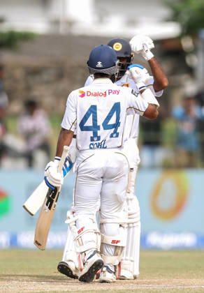 IND vs SL, 2nd Test, Day 5 Colombo Sri Lanka , Aug 27 (ANI): Sri Lanka s Sonal Dinusha celebrates his century with teammate Lahiru Kumara on day 5 of the 2nd Test match against India, at Sinhalese Sports Club ground in Colombo on Thursday. Colombo Sri Lanka Copyright: xANIx ANI_20260827413