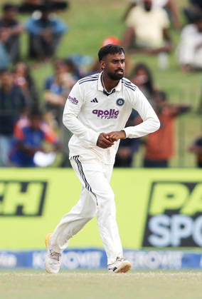 IND vs SL, 2nd Test, Day 5 Colombo Sri Lanka , Aug 27 (ANI): India s Manav Suthar bowls on day 5 of the 2nd Test match against Sri Lanka, at Sinhalese Sports Club ground in Colombo on Thursday. Colombo Sri Lanka Copyright: xANIx ANI_20260827417