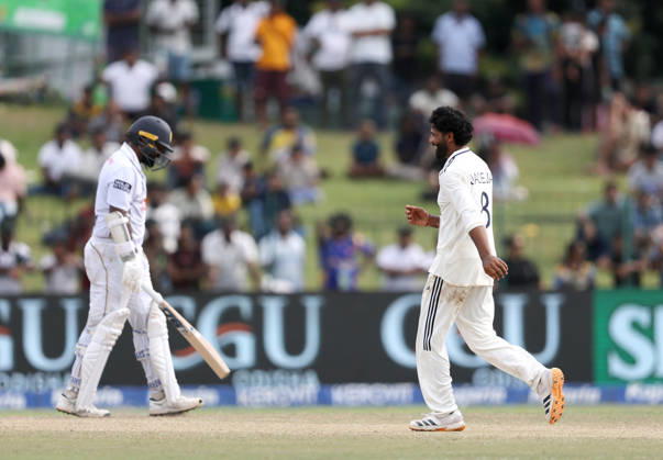 IND vs SL, 2nd Test, Day 5 Colombo Sri Lanka , Aug 27 (ANI): India s Ravindra Jadeja celebrates the wicket of Sri Lanka s Lahiru Kumara on day 5 of the 2nd Test match, at Sinhalese Sports Club ground in Colombo on Thursday. Colombo Sri Lanka Copyright: xANIx ANI_20260827418