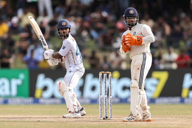 IND vs SL, 2nd Test, Day 5 Colombo Sri Lanka , Aug 27 (ANI): Sri Lanka s Sonal Dinusha plays a shot on day 5 of the 2nd Test match against India, at Sinhalese Sports Club ground in Colombo on Thursday. Colombo Sri Lanka Copyright: xANIx ANI_20260827422